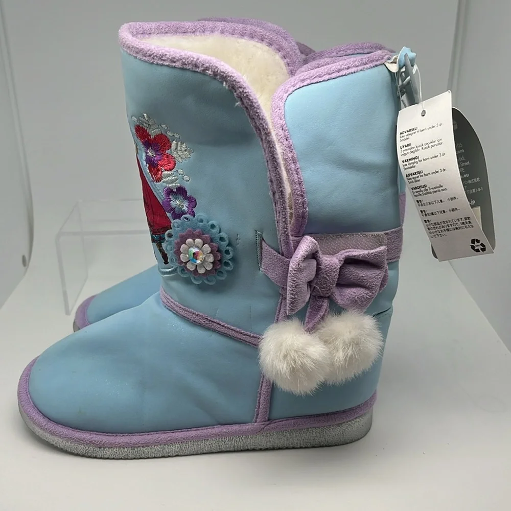 Disney Store Frozen‎ Anna & Elsa Winter Boots Faux Leather & Fur Lining Size 13